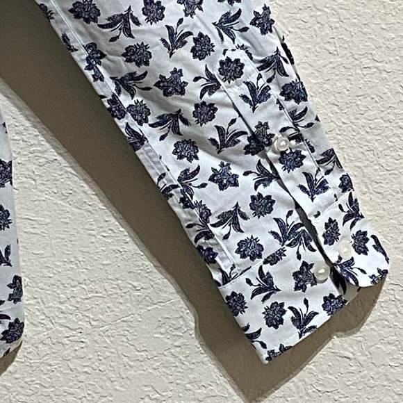 Club Room Men's Size Small Long Sleeve Button Up Shirt Blue Floral Pattern NEW - Picture 8 of 13